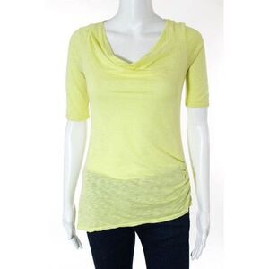 Ella Moss Bright Yellow Scoop Neck Short Sleeve Top Size Extra Small
